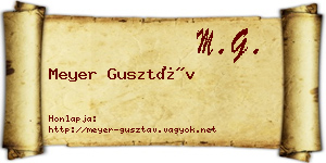 Meyer Gusztáv névjegykártya